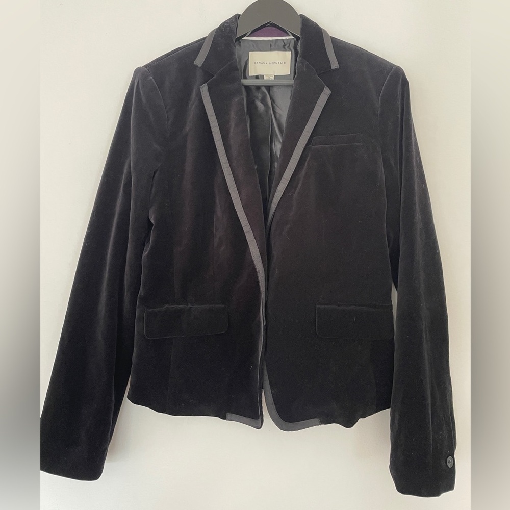 Banana Republic Black Velvet Blazer